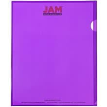 JAM Paper® Plastic Sleeves, 9 x 12, Purple, Dozen (38OSPU)