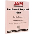 JAM Paper® Parchment 24lb Paper, 8.5 x 11, Pink Recycled, 500 Sheets/Ream (96600900B)