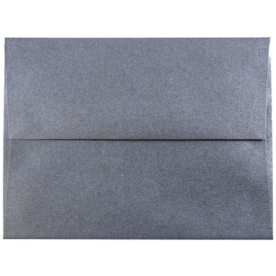 JAM Paper A2 Metallic Invitation Envelopes, 4.375 x 5.75, Stardream Anthracite Black, 25/Pack (GCST6