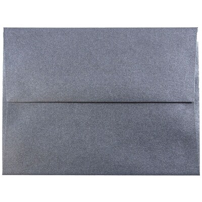 JAM Paper A2 Metallic Invitation Envelopes, 4.375 x 5.75, Stardream Anthracite Black, 25/Pack (GCST606)