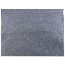 JAM Paper A2 Metallic Invitation Envelopes, 4.375 x 5.75, Stardream Anthracite Black, 50/Pack (GCST6