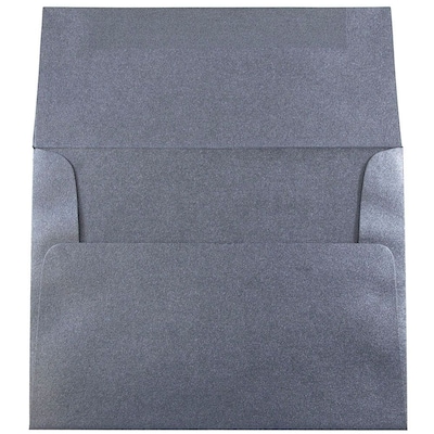 JAM Paper A2 Metallic Invitation Envelopes, 4.375 x 5.75, Stardream Anthracite Black, 50/Pack (GCST606I)
