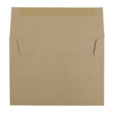 JAM Paper A7 Invitation Envelopes, 5.25 x 7.25, Brown Kraft Paper Bag, 25/Pack (LEKR700)