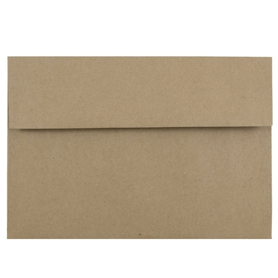 JAM Paper® A8 Invitation Envelopes, 5.5 x 8.125, Brown Kraft Paper Bag, Bulk 250/Box (LEKR750H)