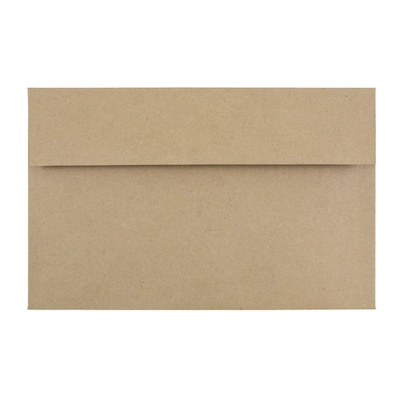 JAM Paper A10 Invitation Envelopes, 6 x 9.5, Brown Kraft Paper Bag, 25/Pack (LEKR850)