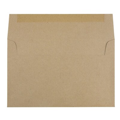 JAM Paper A10 Invitation Envelopes, 6 x 9.5, Brown Kraft Paper Bag, 50/Pack (LEKR850I)