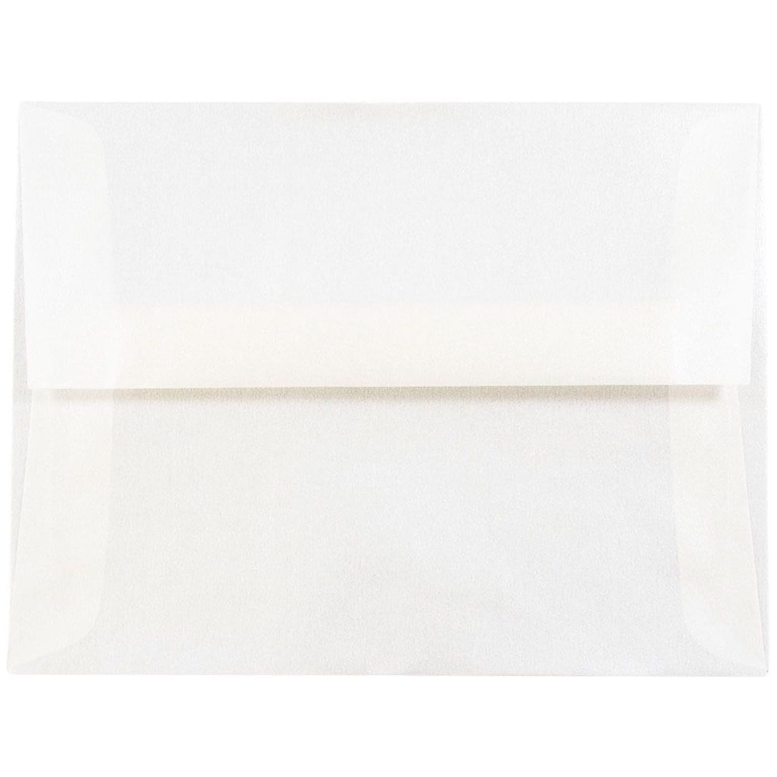 JAM Paper A2 Translucent Vellum Invitation Envelopes, 4.375 x 5.75, Platinum Silver, 25/Pack (PACV616)