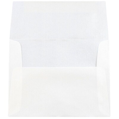 JAM Paper A2 Translucent Vellum Invitation Envelopes, 4.375 x 5.75, Platinum Silver, 50/Pack (PACV616I)