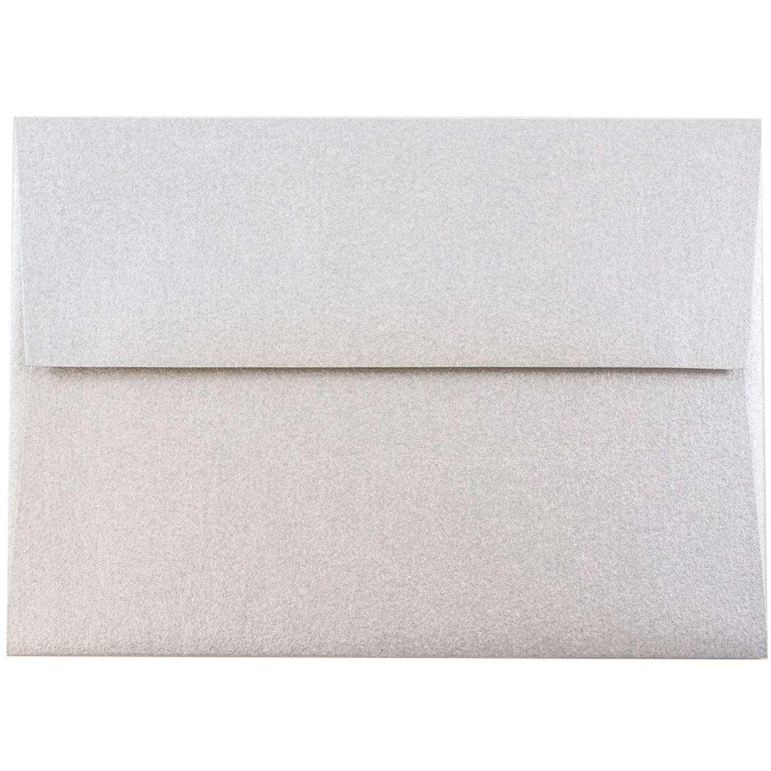 JAM Paper 4Bar A1 Metallic Invitation Envelopes, 3.625 x 5.125, Stardream Silver, 50/Pack (V018243I)