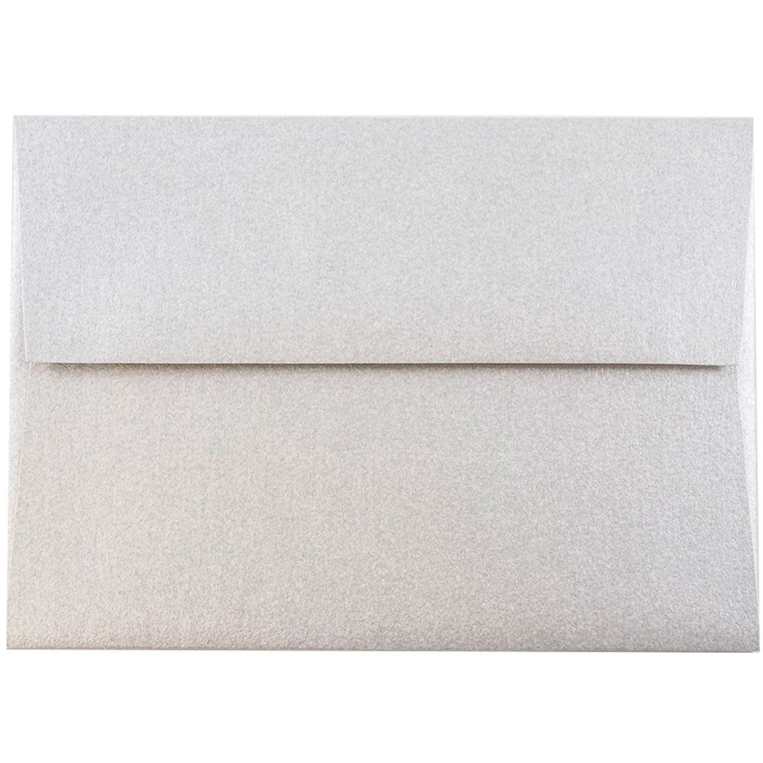 JAM Paper 4Bar A1 Metallic Invitation Envelopes, 3.625 x 5.125, Stardream Silver, 50/Pack (V018243I)