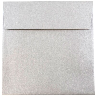 JAM Paper 6 x 6 Square Metallic Invitation Envelopes, Stardream Silver, 25/Pack (V018307)