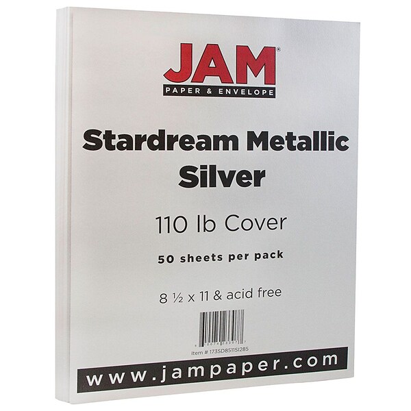 JAM Paper & Envelope Metallic Cardstock, 8.5 x 11, 110lb Gold, 50 per Pack