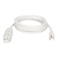 QVS® 10 3-Outlet Power Extension Cord, White (PC3PX-10WH)