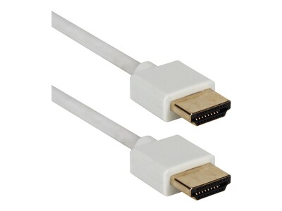 QVS® HDT-10FW 10 High Speed HDMI UltraHD 4K Thin Flexible Cable with Ethernet, White