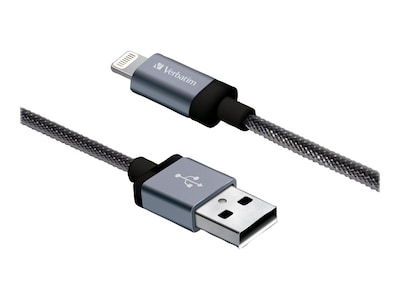 Verbatim® 11 Lightning To USB Braided Sync and Charge Cable for iPhone/iPad/iPod, Black (99215)