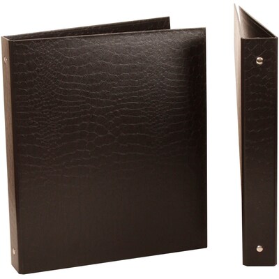 JAM Paper Crocodile 1 3-Ring Non-View Binders, Black (751CBL)