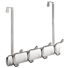 Bruschia Over the Door 4-Hook Rack for Coats, Hats, Robes, Towels - Brushed Nickel/Chrome (31740)