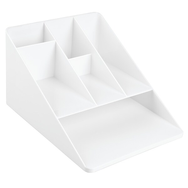 Linus Office Supplies Desk Organizer, for Scissors, Pens, Markers, Highlighters, Notepads - White (42051)