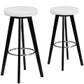 Flash Furniture Trenton Series 29 High White Vinyl Barstool with Wood Frame, Set of 2 (CH-152601-WH-VY-GG)