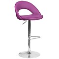 Flash Furniture Contemporary Purple Vinyl Rounded Back Adjustable Height Barstool with Chrome Base (CH-132491-PUR-GG)