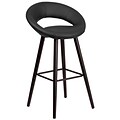 Flash Furniture Kelsey Series 29 High Contemporary Black Vinyl Barstool with Cappuccino Wood Frame (CH-152550-BK-VY-GG)