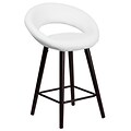 Flash Furniture Kelsey Series 24 High Contemporary White Vinyl Counter Height Stool with Wood Frame (CH-152551-WH-VY-GG)