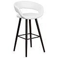 Flash Furniture Brynn Series 29 High Contemporary White Vinyl Barstool with Wood Frame (CH-152560-WH-VY-GG)