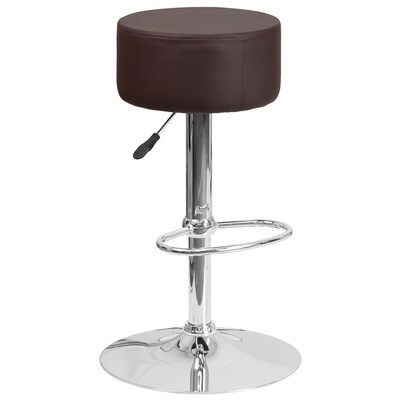 Flash Furniture Contemporary Brown Vinyl Adjustable Height Barstool with Chrome Base (CH-82056-BRN-GG)
