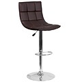 Flash Furniture Contemporary Brown Quilted Vinyl Adjustable Height Barstool with Chrome Base (CH-92026-1-BRN-GG)