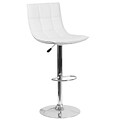 Flash Furniture Contemporary White Quilted Vinyl Adjustable Height Barstool with Chrome Base (CH-92026-1-WH-GG)