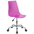 Flash Furniture Contemporary Transparent Hot Pink Acrylic Task Chair with Chrome Base (CH-98018-HT-PK-GG)