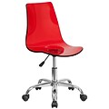 Flash Furniture Contemporary Transparent Red Acrylic Task Chair with Chrome Base (CH-98018-RED-GG)