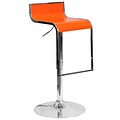 Flash Furniture Contemporary Orange Plastic Adjustable Height Barstool with Chrome Drop Frame (CH-TC3-1027P-ORG-GG)