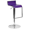 Flash Furniture Contemporary Purple Plastic Adjustable Height Barstool with Chrome Drop Frame (CH-TC3-1027P-PUR-GG)