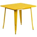 Flash Furniture 31.5 Square Yellow Metal Indoor-Outdoor Table (ET-CT002-1-YL-GG)