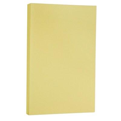 JAM Paper Vellum Bristol 67 lb. Cardstock Paper, 8.5" x 14", Yellow, 50 Sheets/Pack (16928440)