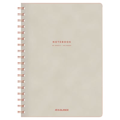 AT-A-GLANCE Twinwire Professional Notebooks, 9.75 x 7.5, Ruled, 80 Sheets, Tan/Red (YP140-07)