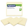Highland Recycled Self Stick Notes, 4 X 6, Yellow, 100 Sheets/pad, 12 Pads/pack (6609RP)