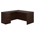 Bush Business Furniture Emerge 60W x 30D L Shaped Desk With 3 Drawer Pedestal, Mocha Cherry (300S095MR)