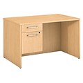 Bush Business Furniture Emerge 48W x 30D Desk with 3/4 Pedestal, Natural Maple (300S092AC)