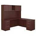 Bush Business Furniture Emerge 72W x 22D L Shaped Desk with Hutch and 2 Pedestals, Harvest Cherry, Installed (300S061CSFA)