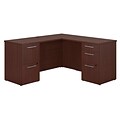 Bush Business Furniture Emerge 60W x 22D L Shaped Desk with 2 and 3 Drawer Pedestals, Harvest Cherry (300S038CS)