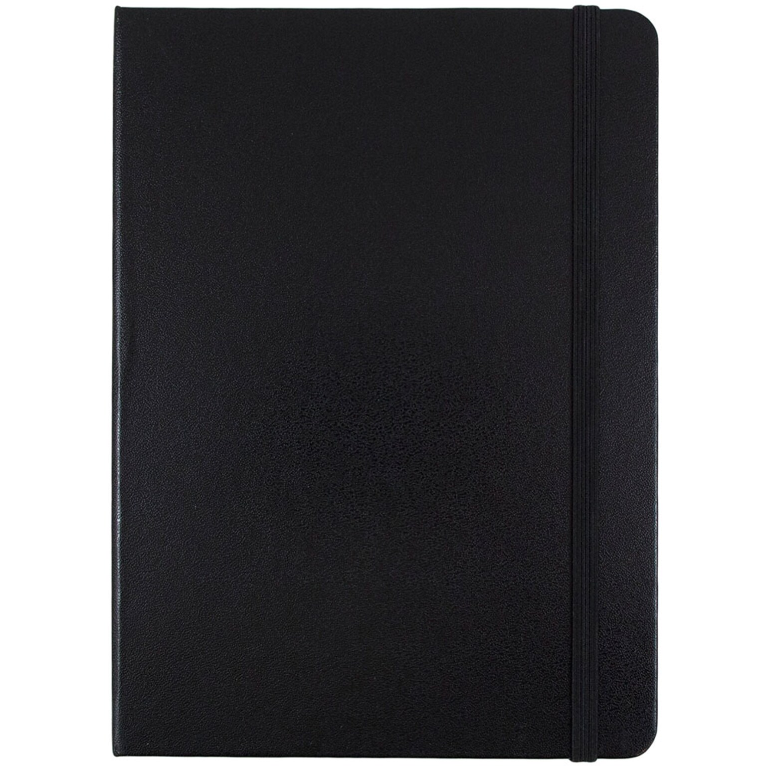 JAM Paper Hardcover Notebook with Elastic, Medium Journal, 5 x 7, Black, 100 Lined Sheets, Sold Individually (340526601)