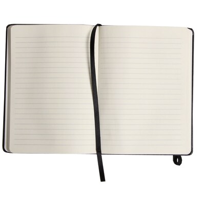 JAM Paper Hardcover Notebook with Elastic, Medium Journal, 5 x 7, Black, 100 Lined Sheets, Sold Individually (340526601)