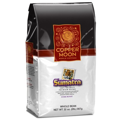 Copper Moon Sumatra Dark  2 lb. Whole Bean Coffee, Dark Roast (260144-BAG)
