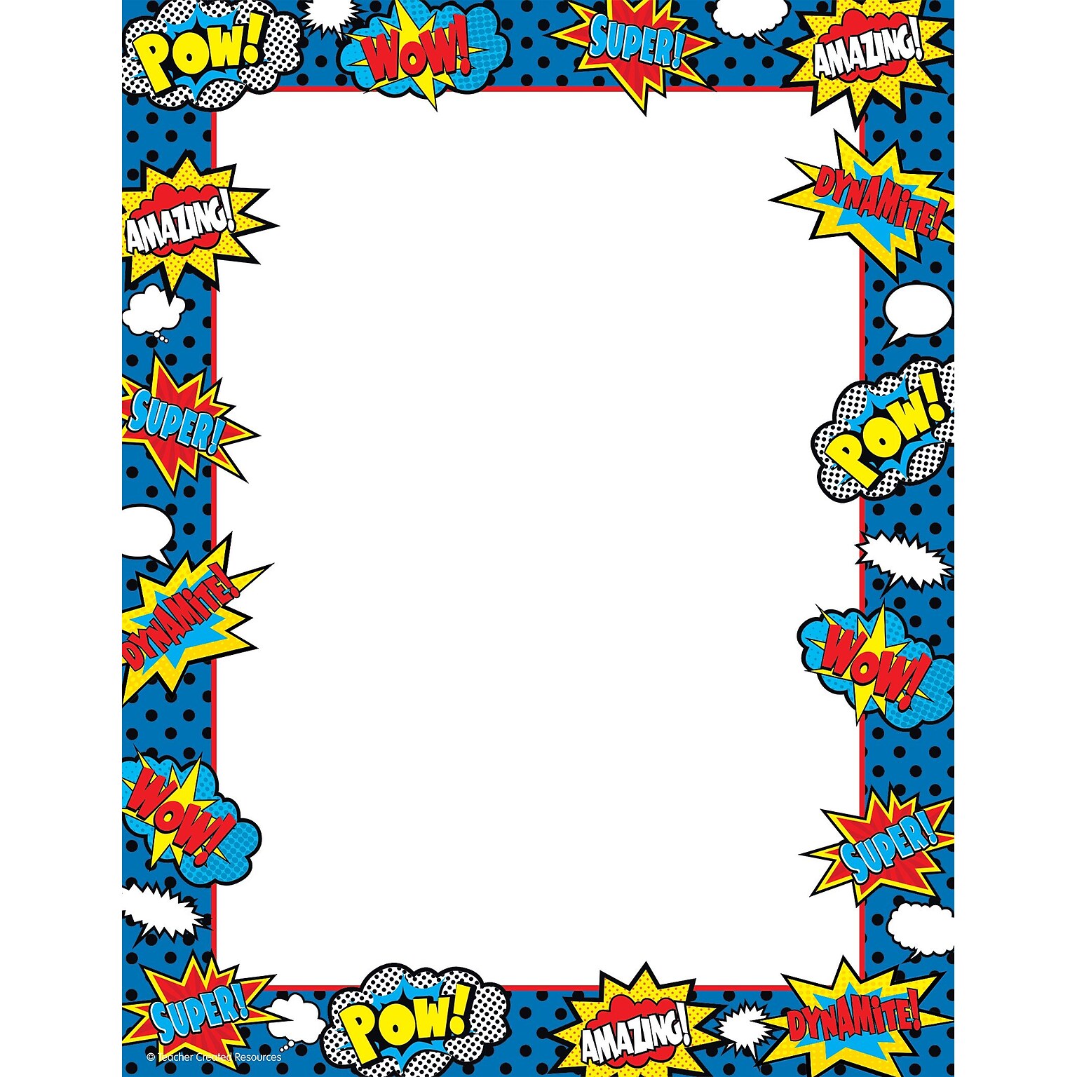 Teacher Created Resources Superhero Computer Paper, 50 Sheets Per Package (TCR5629)