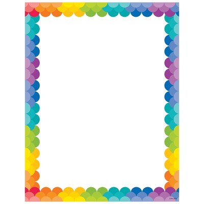 Creative Teaching Press Painted Palette Rainbow Scallops Computer Paper, 50 Sheets Per Package (CTP1987)