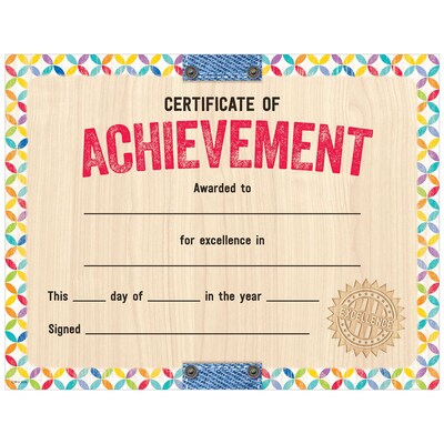 Creative Teaching Press Upcycle Style Certificate of Achievement Large Awards 8-1/2 x 11, Pack of 50 (TCR2536)