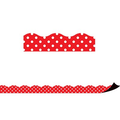 Teacher Created Resources Red Polka Dots Magnetic Border (TCR77255)