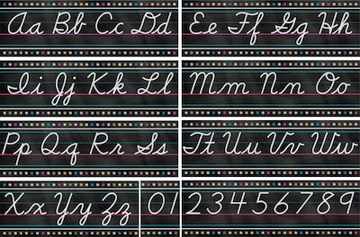 Teacher Created Resources Chalkboard Brights Cursive Writing Bulletin Board Display Set (TCR5858)